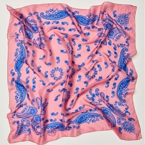 NWT $38 Free People So Silk Bandana Springtime Print Pink